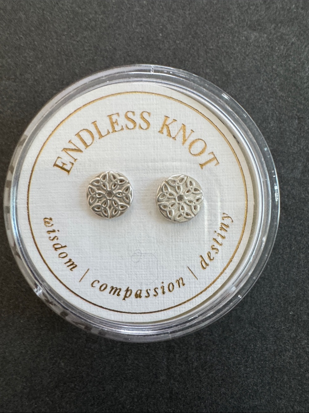 Alex and Ani sterling silver 925 studs "Endless Knot" Providence Collection